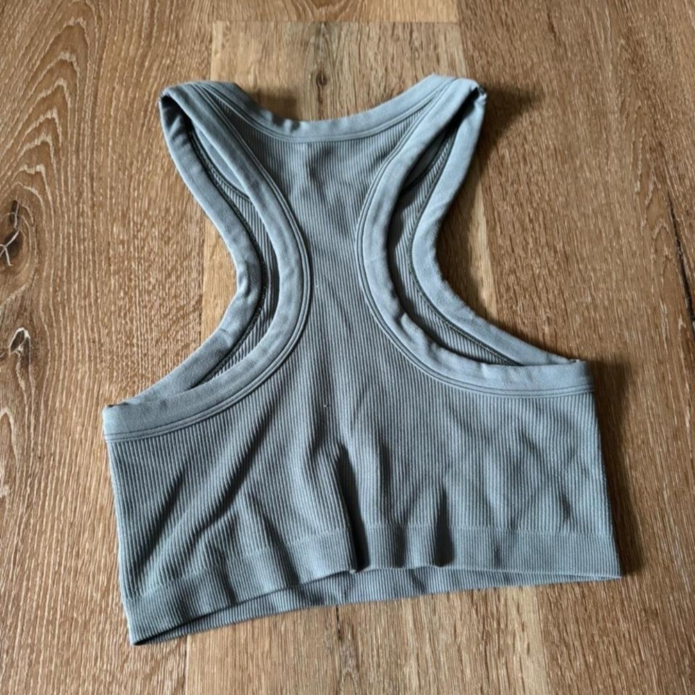 SET Active Blue Ribbed Tank Top Size S - Picture 2 of 3